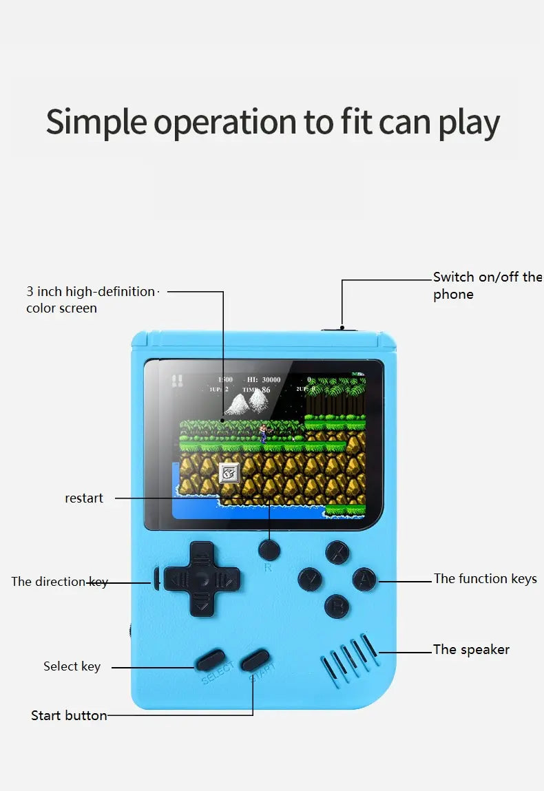Retro Handheld Game Console — 500 Built-In Classic Games