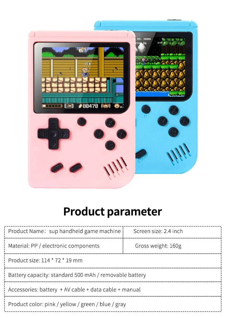 Retro Handheld Game Console — 500 Built-In Classic Games